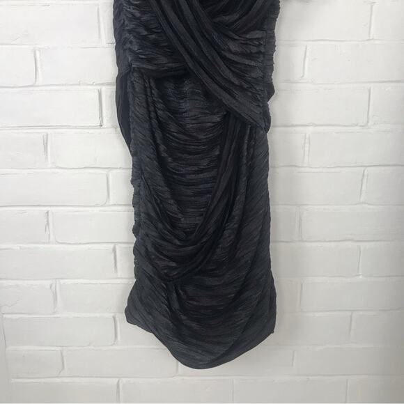 NWT Nicole Miller Sample Black Drape Formal Cocktail Dress Size 4 - Picture 6 of 15